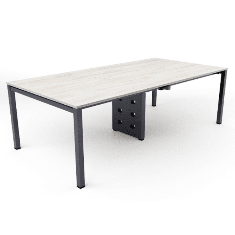 Estación de trabajo de 300 x 120 cms bl/gr con pata cableable