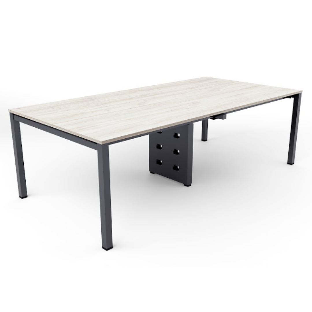 Estación de trabajo de 300 x 120 cms bl/gr con pata cableable