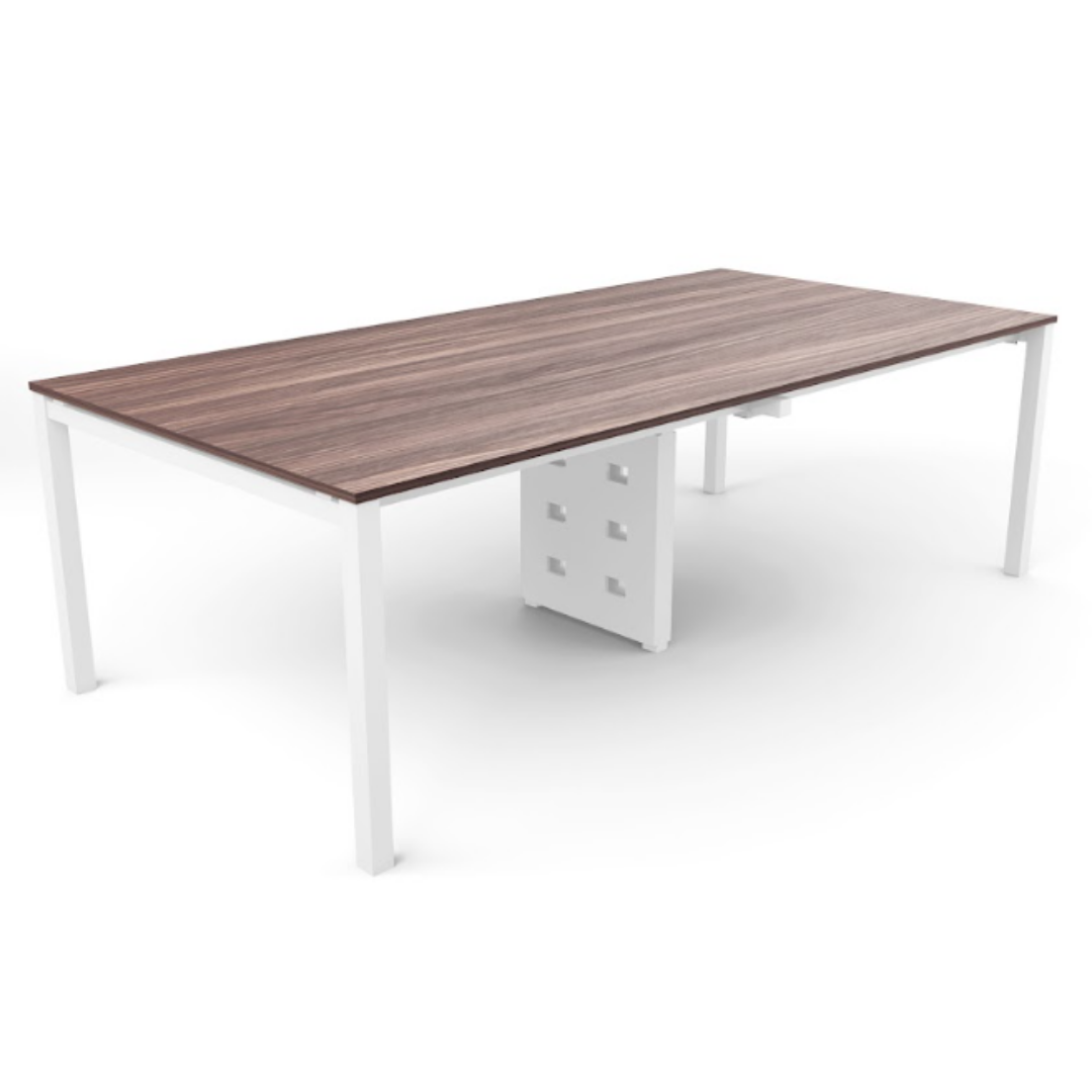 Estación de trabajo de 300 x 120 cms bl/gr con pata cableable - Imagen 2